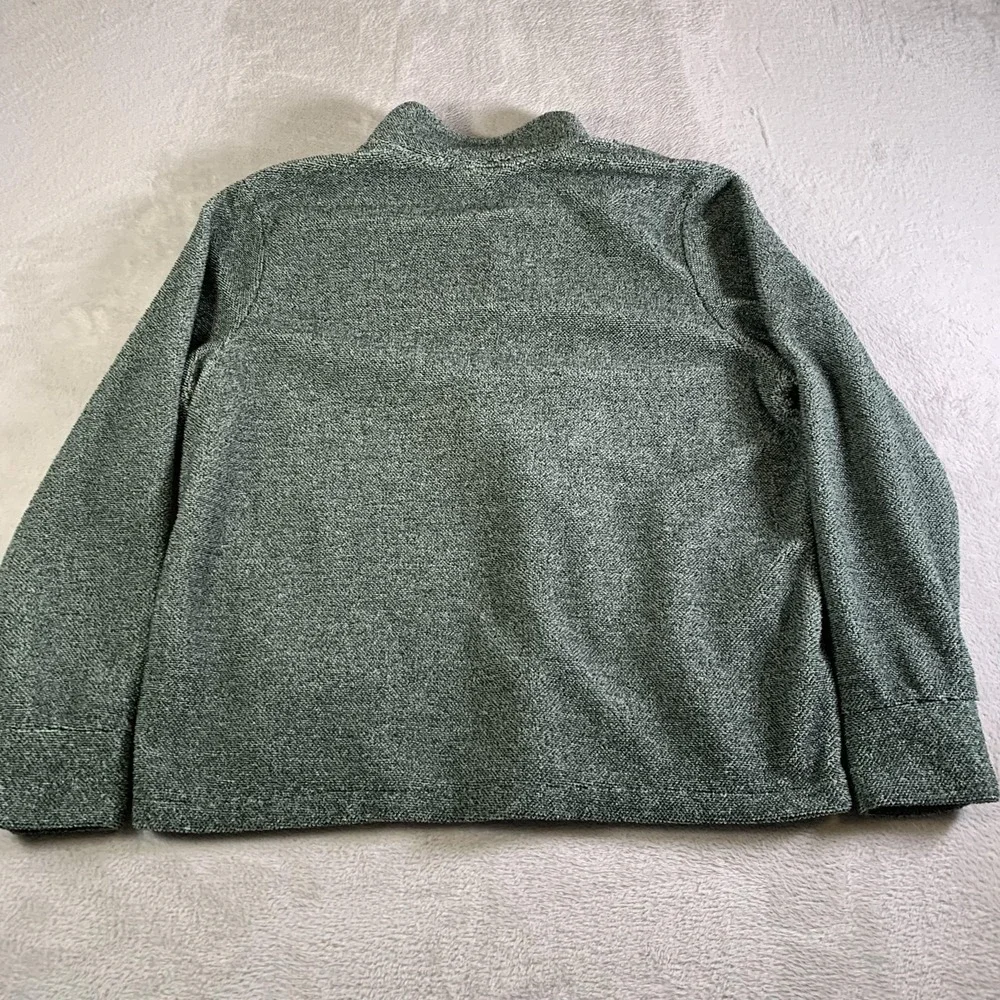 Eddie Bauer Sweater Womens‎ XL Green Mock Neck Fleece Henley Pullover Pockets